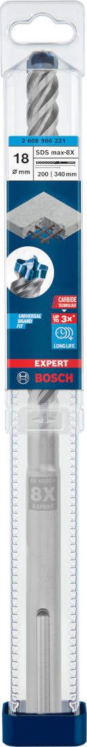 Bosch EXPERT SDS max-8X burgija za udarne bušilice od 18 x 200 x 340 mm - 2608900221 Burgija SDS - Max BOSCH Madras doo Beograd