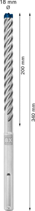 Bosch EXPERT SDS max-8X burgija za udarne bušilice od 18 x 200 x 340 mm - 2608900221 Burgija SDS - Max BOSCH Madras doo Beograd