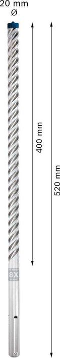 Bosch EXPERT SDS max-8X burgija za udarne bušilice od 20 x 400 x 520 mm, 5-delni - 2608900266 Burgija SDS - Max BOSCH Madras doo Beograd