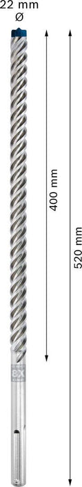 Bosch EXPERT SDS max-8X burgija za udarne bušilice od 22 x 400 x 520 mm, 5-delni - 2608900267 Burgija SDS - Max BOSCH Madras doo Beograd