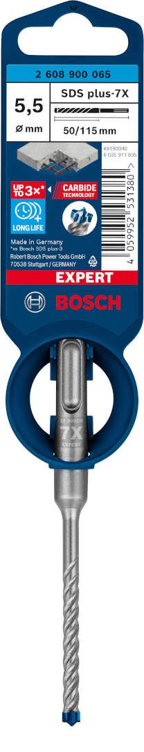 Bosch EXPERT SDS plus-7X burgija za udarne bušilice 5,5 x 50 x 115 mm - 2608900065 Burgija SDS - Plus BOSCH Madras doo Beograd