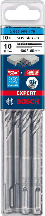 Bosch EXPERT SDS plus-7X burgija za udarne bušilice od 10 x 100 x 165 mm, 10-delni - 2608900170 Burgija SDS - Plus BOSCH Madras doo Beograd