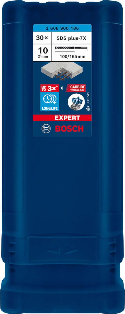 Bosch EXPERT SDS plus-7X burgija za udarne bušilice od 10 x 100 x 165 mm, 30-delni - 2608900186 Burgija SDS - Plus BOSCH Madras doo Beograd
