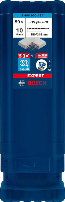 Bosch EXPERT SDS plus-7X burgija za udarne bušilice od 10 x 150 x 215 mm, 50-delni - 2608900194 Burgija SDS - Plus BOSCH Madras doo Beograd