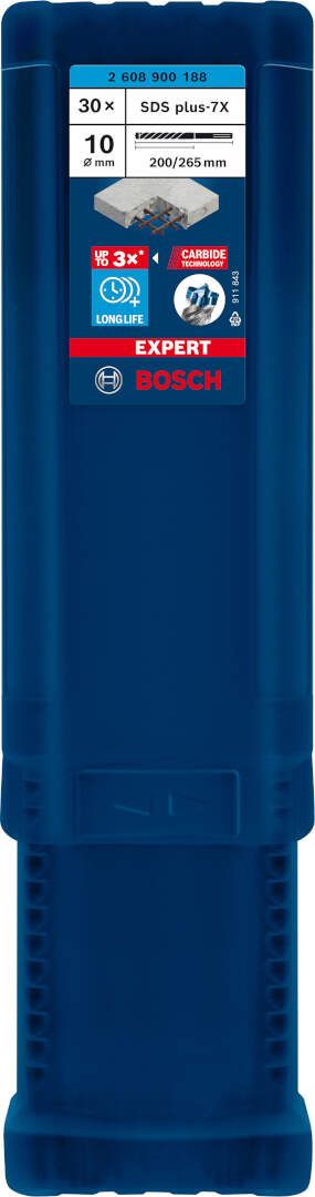 Bosch EXPERT SDS plus-7X burgija za udarne bušilice od 10 x 200 x 265 mm, 30-delni - 2608900188 Burgija SDS - Plus BOSCH Madras doo Beograd