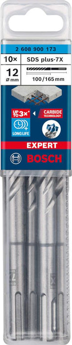Bosch EXPERT SDS plus-7X burgija za udarne bušilice od 12 x 100 x 165 mm, 10-delni - 2608900173 Burgija SDS - Plus BOSCH Madras doo Beograd