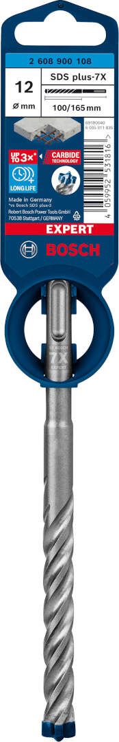 Bosch EXPERT SDS plus-7X burgija za udarne bušilice od 12 x 100 x 165 mm - 2608900108 Burgija SDS - Plus BOSCH Madras doo Beograd