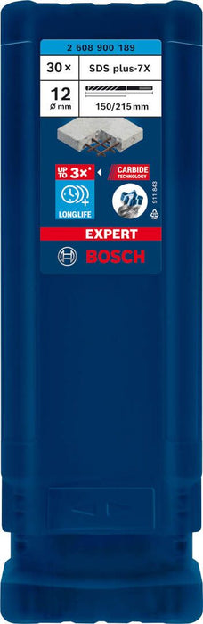 Bosch EXPERT SDS plus-7X burgija za udarne bušilice od 12 x 150 x 215 mm, 30-delni - 2608900189 Burgija SDS - Plus BOSCH Madras doo Beograd