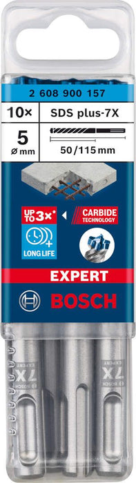 Bosch EXPERT SDS plus-7X burgija za udarne bušilice od 5 x 50 x 115 mm, 10-delni - 2608900157 Burgija SDS - Plus BOSCH Madras doo Beograd