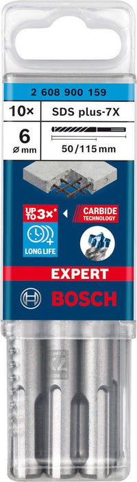 Bosch EXPERT SDS plus-7X burgija za udarne bušilice od 6 x 50 x 115 mm, 10-delni - 2608900159 Burgija SDS - Plus BOSCH Madras doo Beograd