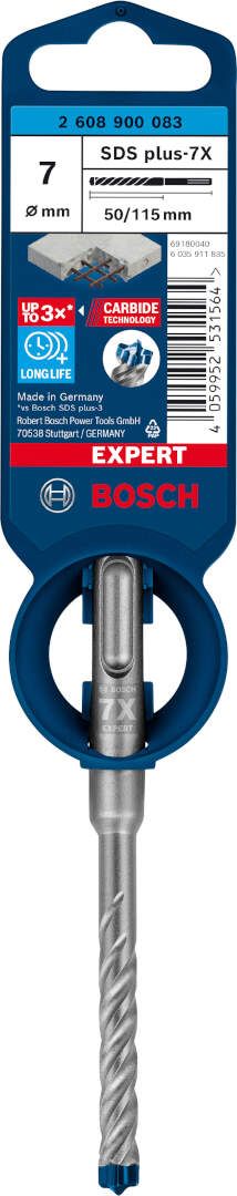 Bosch EXPERT SDS plus-7X burgija za udarne bušilice od 7 x 50 x 115 mm - 2608900083 Burgija SDS - Plus BOSCH Madras doo Beograd