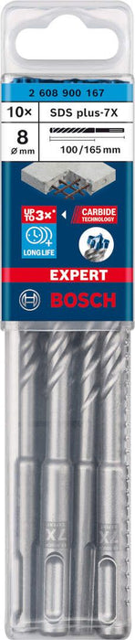 Bosch EXPERT SDS plus-7X burgija za udarne bušilice od 8 x 100 x 165 mm, 10-delni - 2608900167 Burgija SDS - Plus BOSCH Madras doo Beograd