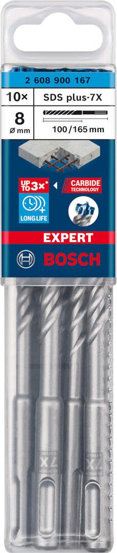 Bosch EXPERT SDS plus-7X burgija za udarne bušilice od 8 x 100 x 165 mm, 10-delni - 2608900167 Burgija SDS - Plus BOSCH Madras doo Beograd