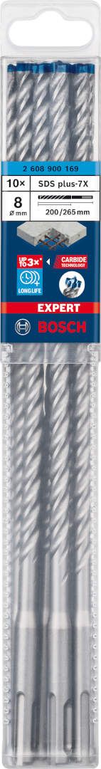 Bosch EXPERT SDS plus-7X burgija za udarne bušilice od 8 x 200 x 265 mm, 10-delni - 2608900169 Burgija SDS - Plus BOSCH Madras doo Beograd