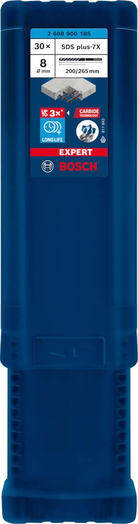 Bosch EXPERT SDS plus-7X burgija za udarne bušilice od 8 x 200 x 265 mm, 30-delni - 2608900185 Burgija SDS - Plus BOSCH Madras doo Beograd