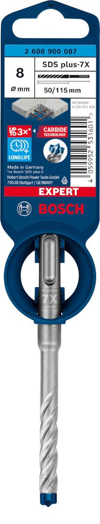 Bosch EXPERT SDS plus-7X burgija za udarne bušilice od 8 x 50 x 115 mm - 2608900087 Burgija SDS - Plus BOSCH Madras doo Beograd
