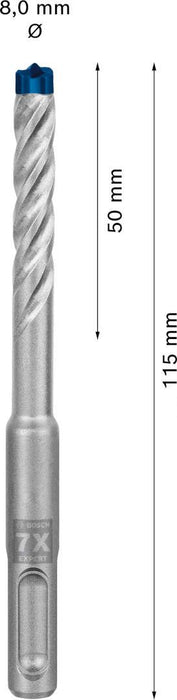 Bosch EXPERT SDS plus-7X burgija za udarne bušilice od 8 x 50 x 115 mm - 2608900087 Burgija SDS - Plus BOSCH Madras doo Beograd