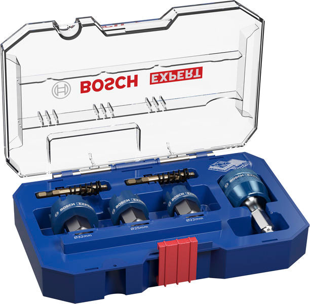 BOSCH EXPERT Sheet Metal Power Change Plus testera za otvore, 22; 25; 32×5 mm, 6 delova - Testera za otvore P SM T 3p Set (2608901963) Madras doo Beograd Madras doo Beograd