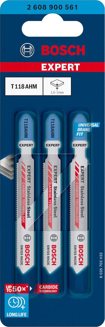 Bosch EXPERT „Stainless Steel“ T 118 AHM list ubodne testere, 3-delni - 2608900561 List ubodne testere BOSCH Madras doo Beograd
