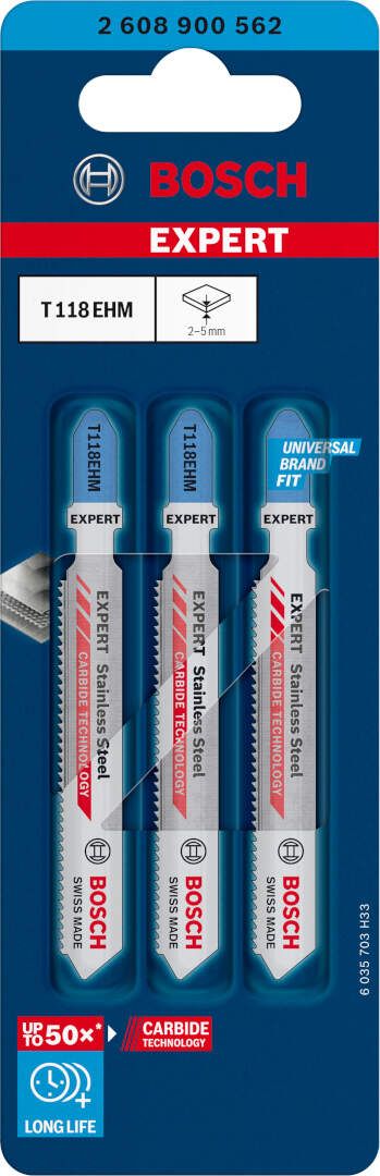 Bosch EXPERT „Stainless Steel“ T 118 EHM list ubodne testere, 3-delni - 2608900562 List ubodne testere BOSCH Madras doo Beograd