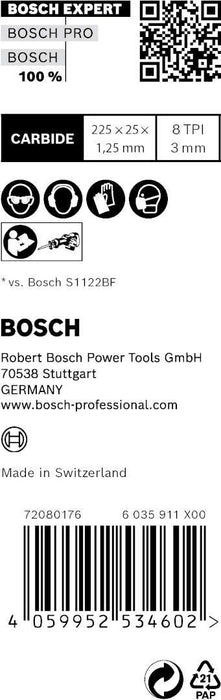 Bosch EXPERT „Thick Tough Metal“ S 1155 CHC list univerzalne testere - pakovanje 10 komada - 2608900370 List univerzalne testere BOSCH Madras doo Beograd