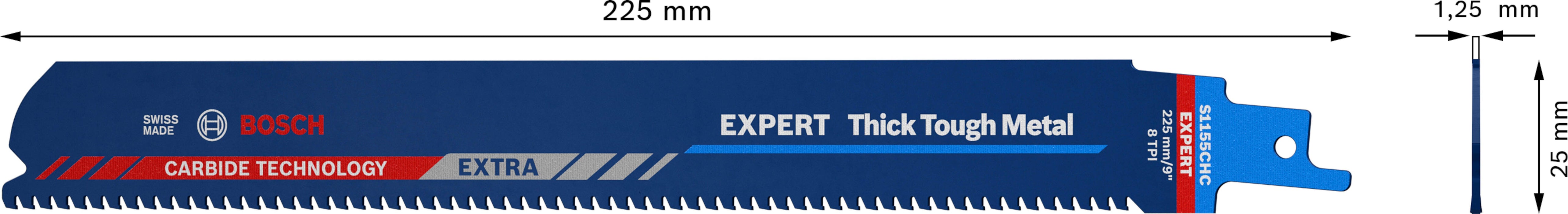 Bosch EXPERT „Thick Tough Metal“ S 1155 CHC list univerzalne testere - pakovanje 3 komada - 2608900369 List univerzalne testere BOSCH Madras doo Beograd