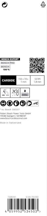 Bosch EXPERT „Thin Tough Metal“ S 922 EHM list univerzalne testere - pakovanje 1 komad - 2608900360 List univerzalne testere BOSCH Madras doo Beograd