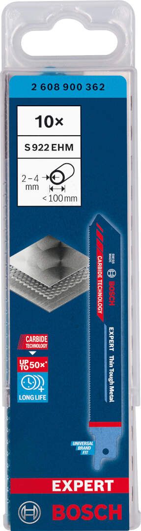 Bosch EXPERT „Thin Tough Metal“ S 922 EHM list univerzalne testere - pakovanje 10 komada - 2608900362 List univerzalne testere BOSCH Madras doo Beograd