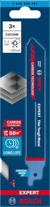 Bosch EXPERT „Thin Tough Metal“ S 922 EHM list univerzalne testere - pakovanje 3 komada - 2608900361 List univerzalne testere BOSCH Madras doo Beograd