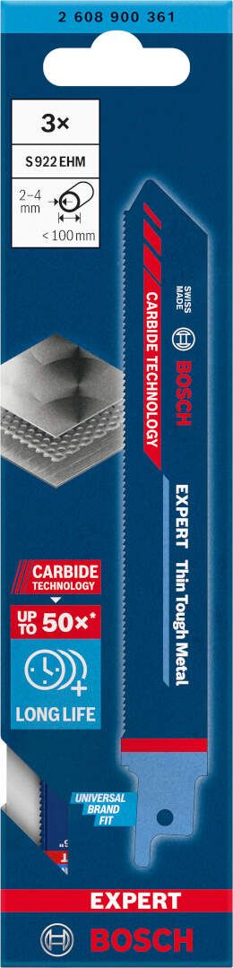Bosch EXPERT „Thin Tough Metal“ S 922 EHM list univerzalne testere - pakovanje 3 komada - 2608900361 List univerzalne testere BOSCH Madras doo Beograd