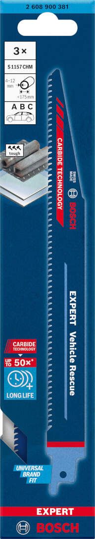 Bosch EXPERT „Vehicle Rescue“ S 1157 CHM list univerzalne testere - pakovanje 3 komada - 2608900381 List univerzalne testere BOSCH Madras doo Beograd