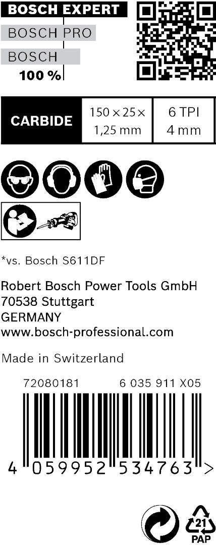 Bosch EXPERT „Window Demolition“ S 956 DHM list univerzalne testere - pakovanje 10 komada - 2608900386 List univerzalne testere BOSCH Madras doo Beograd