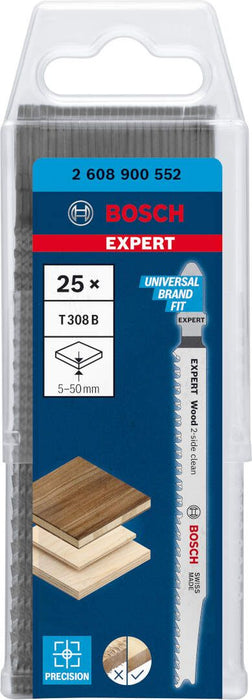Bosch EXPERT „Wood 2-side clean“ T 308 B list ubodne testere, 25-delni - 2608900552 List ubodne testere BOSCH Madras doo Beograd