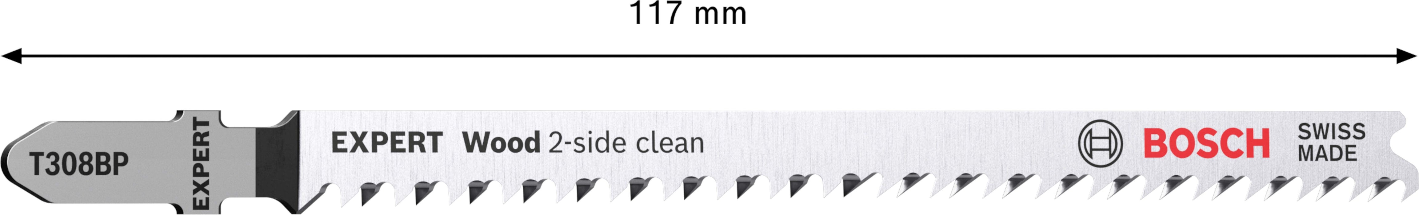 Bosch EXPERT „Wood 2-side clean“ T 308 BP list ubodne testere, 5-delni - 2608900558 List ubodne testere BOSCH Madras doo Beograd