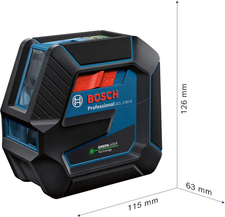 Bosch GCL 2-50 G kombinovani samonivelišući laser za linije sa zelenim zrakom; 2 linije (0601066M00) Linijski laser 180° kombinovani BOSCH BOSCH-0601066M00 Madras doo Beograd