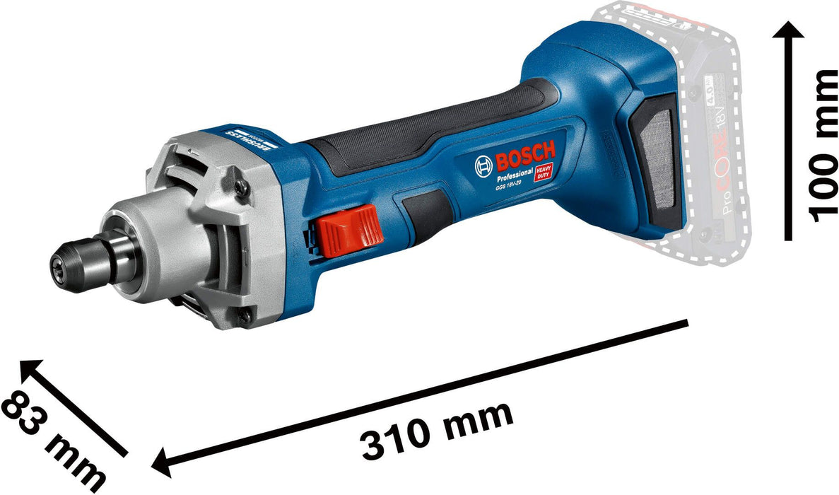 Bosch GGS 18V-20 akumulatorska ravna brusilica / bijaks Solo; bez baterije i punjača (06019B5401) Aku ravna čeona brusilica BOSCH BOSCH-06019B5401 Madras doo Beograd