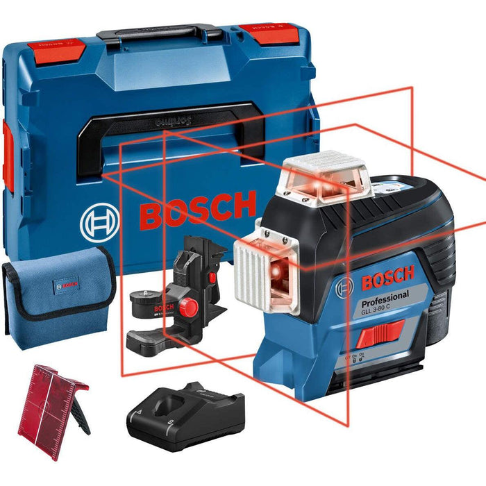 Bosch GLL 3-80 C linijski laser Bluetooth 80m + L-Boxx; 12V; 1x2,0 Ah (0601063R02) Linijski laser BOSCH BOSCH-0601063R02 Madras doo Beograd