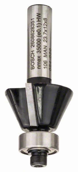 Bosch glodalo za skošavanje ivica / glodalo za glodanje uz površinu 8 mm, D1 23,7 mm, B 5,5 mm, L 12 mm, G 54 mm, 25° - 2608628351 Glodala BOSCH BOSCH-2608628351 Madras doo Beograd