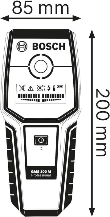 Bosch GMS 100 M detektor struje - kablova pod naponom, metala, drveta (0601081100) Detektor kablova BOSCH BOSCH-0601081100 Madras doo Beograd