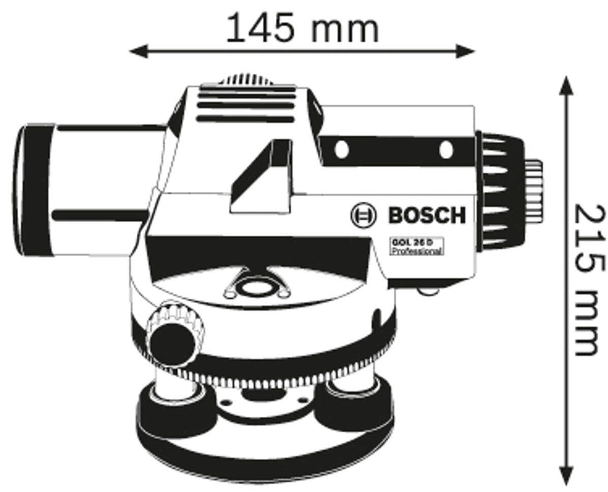 Bosch GOL 26 D optički uređaj za nivelisanje - nivelir + stativ Bosch BT 160 + merna letva GR 500 (0601068002) Optički nivelir BOSCH BOSCH-0601068002 Madras doo Beograd