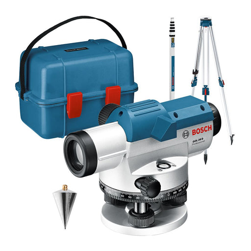 Bosch GOL 26 D optički uređaj za nivelisanje - nivelir + stativ Bosch BT 160 + merna letva GR 500 (0601068002) Optički nivelir BOSCH BOSCH-0601068002 Madras doo Beograd