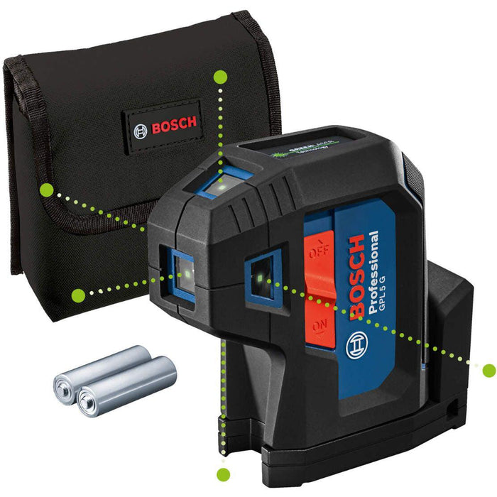 Bosch GPL 5 G laser za tačke 30m - zeleni zrak (0601066P00) Linijski laser 180° BOSCH BOSCH-0601066P00 Madras doo Beograd