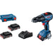 Bosch GSB 18V-50 aku bušilica i šrafilica sa 3x baterija 18V 2,0Ah+ punjač (06019H5121) Aku vibraciona bušilica - odvrtač BOSCH BOSCH-06019H5121 Madras doo Beograd