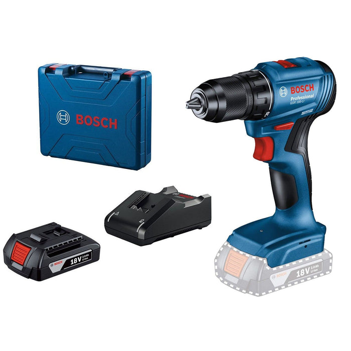 Bosch GSR 185-Li akumulatorska bušilica - odvrtač; 18V; 1x2,0 Ah + kofer (06019K3001) Aku bušilica - odvrtač BOSCH Madras doo Beograd