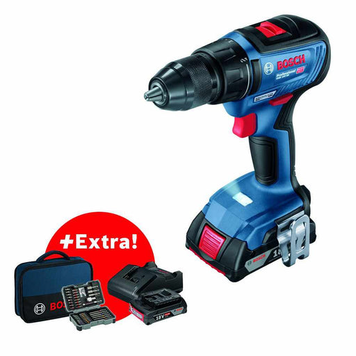 Bosch GSR 18V-50 + 43-delni set bitova + baterije 18V 2x2,0Ah + torba (06019H5004) Aku bušilica - odvrtač BOSCH BOSCH-06019H5004 Madras doo Beograd