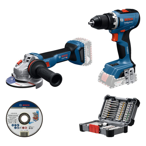BOSCH GSR 18V-65 + GWS 18V-11+ disk za sečenje + bitovi - Combi komplet 18V GSR18V-65+GWS18V-11+AC (0615A50091) Power Tools BOSCH Madras doo Beograd