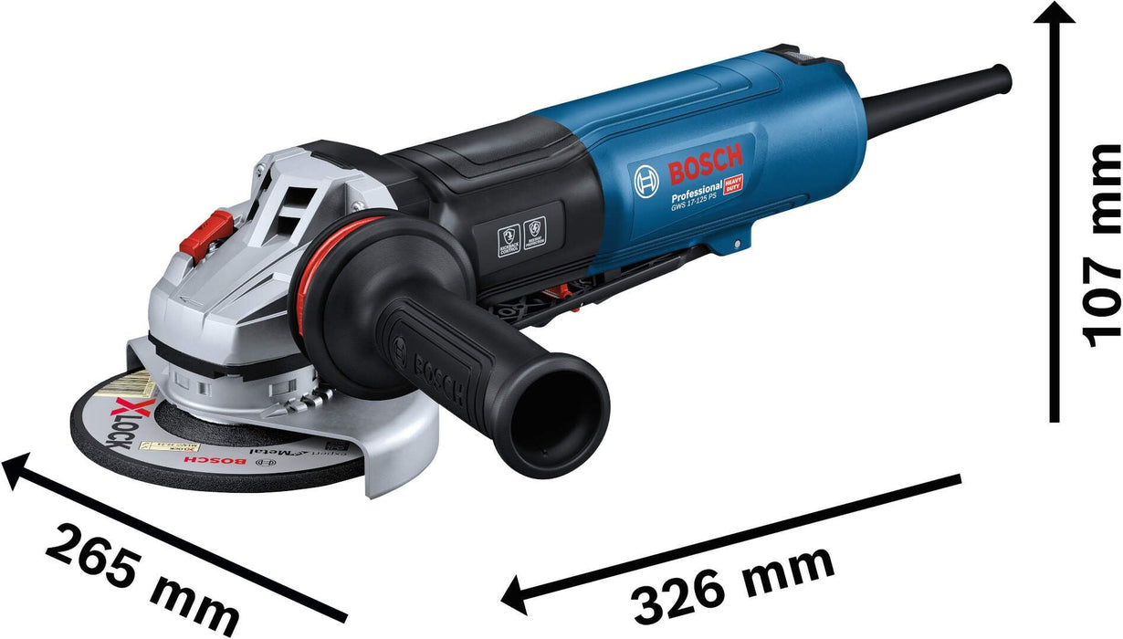 Bosch GWS 17-125 PS ugaona brusilica 1700W; 125mm sa potenciometrom i zaštitnim prekidačem (06017D1300) Velika ugaona brusilica BOSCH Madras doo Beograd