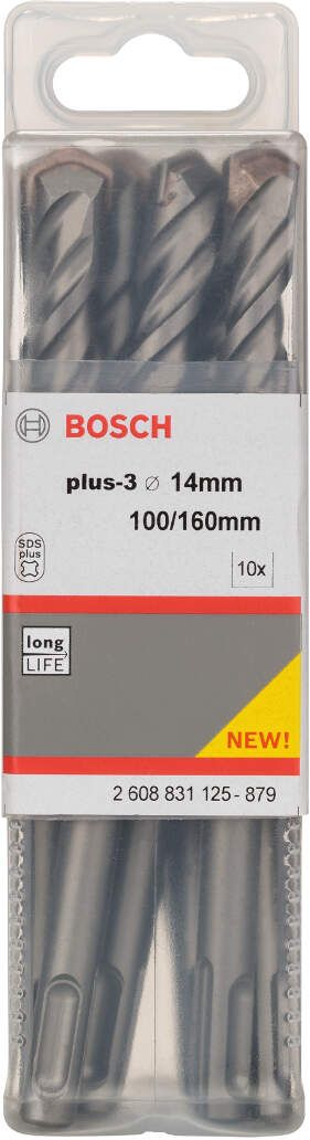 Bosch hamer burgija SDS-plus-3 14 x 100 x 160 mm pakovanje od 10 komada - 2608831125 Burgija SDS - Plus BOSCH BOSCH-2608831125 Madras doo Beograd