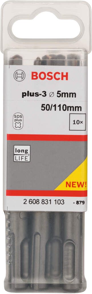 Bosch hamer burgija SDS-plus-3 5 x 50 x 110 mm pakovanje od 10 komada - 2608831103 Burgija SDS - Plus BOSCH BOSCH-2608831103 Madras doo Beograd