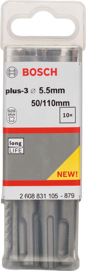 Bosch hamer burgija SDS-plus-3 5,5 x 50 x 110 mm pakovanje od 10 komada - 2608831105 Burgija SDS - Plus BOSCH BOSCH-2608831105 Madras doo Beograd